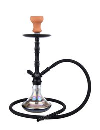 Chicha Complete Shisha Kit met Siliconenslang Keramische Kom, Tang, Mondstuk, Glazen Basis Waterpijp Complete Moderne Set Zwart