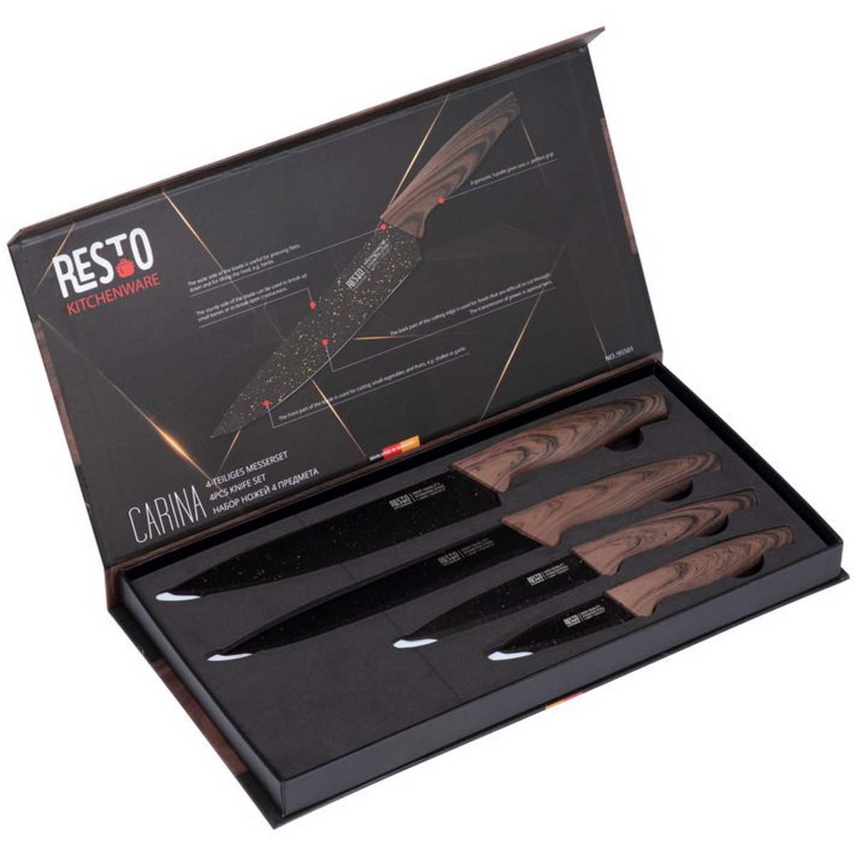 RESTO 95501 Carina Luxus-Messerset – 4-teilig – in Geschenkverpackung