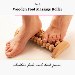 Træfodmassage Rullefødder Massager Træ 26 x 12 cm