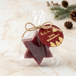 Weihnachtsseife Stern „Frohe Weihnachten“ – Bratapfel – 20 g – Geschenk & Mitbringsel