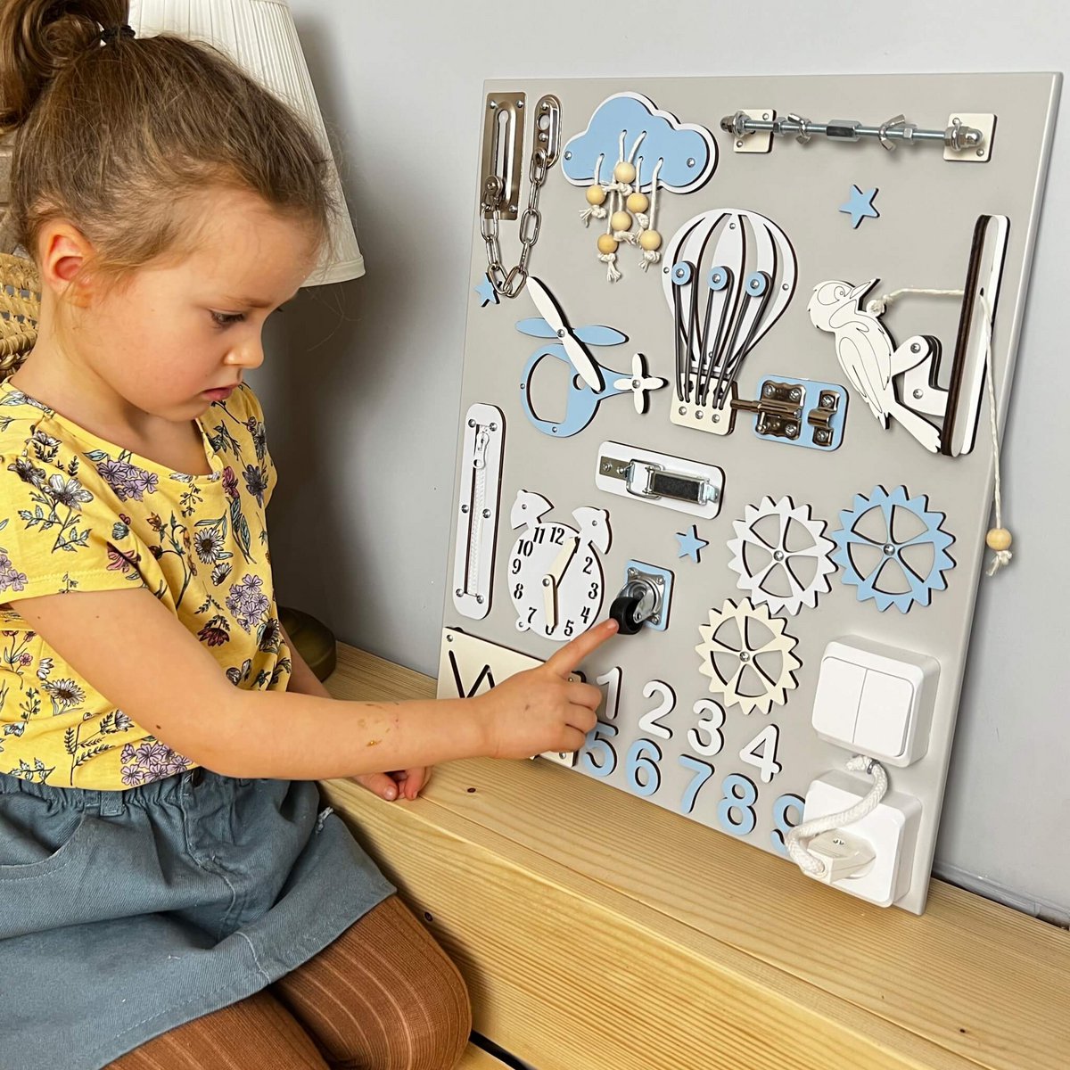 Wooden activity board: Toddler board