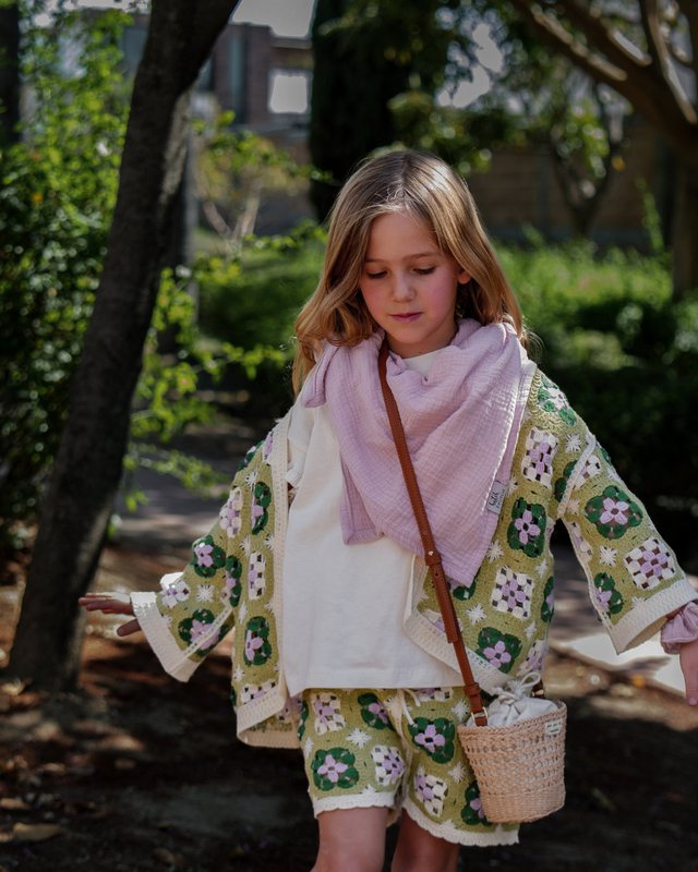 Echarpe mousseline enfant • Mauve