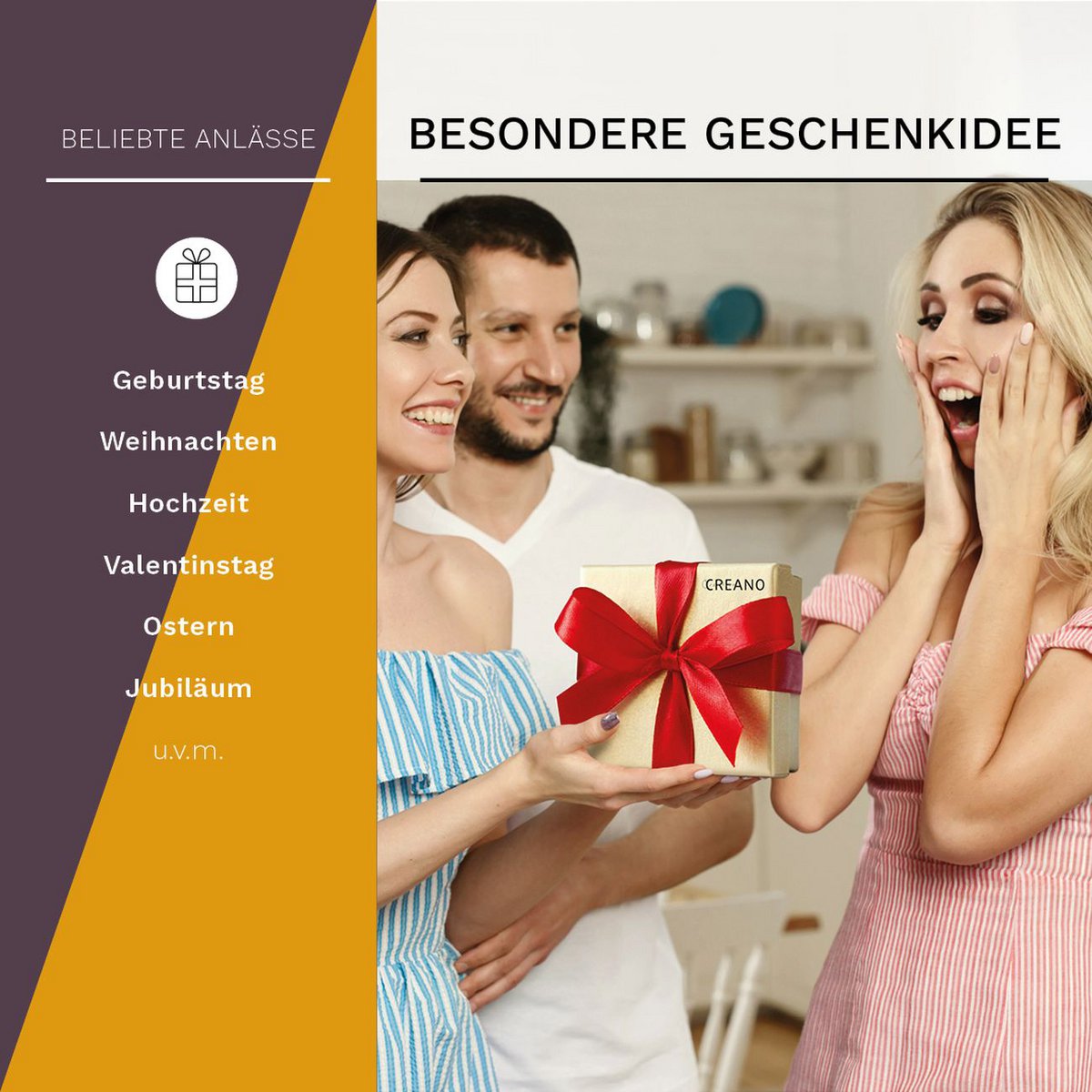 Creano Teelini Geschenkset Holzkiste 12er Sortiment