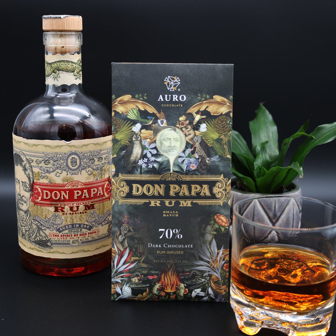 70% Chocolate Negro Infundido con Ron Don Papa