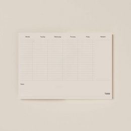Eco-friendly, A4 daily desk planner with 60 tear-off weekly calendar notepad sheets.