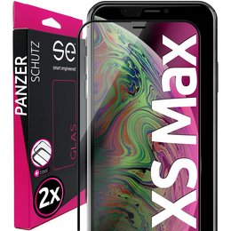 2x se® 3D tempered glass for Apple iPhone XS Max, a protective smartphone case made of tempered glass with 2x protection.