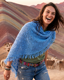 Cashmere scarf LA PAZ hand crocheted triangle