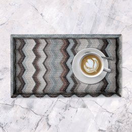 Comprimé plateau cosmétique gris en cuir artificiel rectangulaire zigzag gris