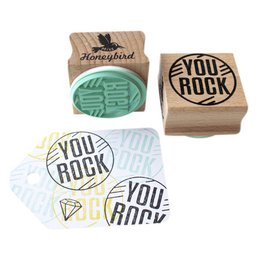 You Rock Wooden Rubber Stamp with Mint Colored Rubber - Perfect for Teachers, Students, and Rockstar Co-workers