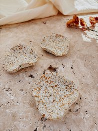  Organic small dish, natural beige speckled ceramic, rustic style, shallow round tray, earthy aesthetic