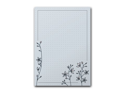 magnetic notepad DIN A6, light blue, cherry branch motif