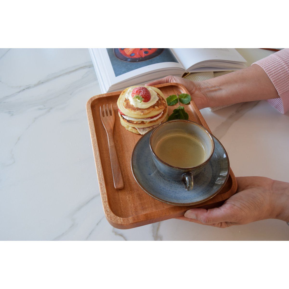 Handmade Tableware - Appetizer Serving Tray 26x20 cm - Eco-friendly - Khaya Wood