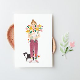 Cartolina | Ragazza dei fiori