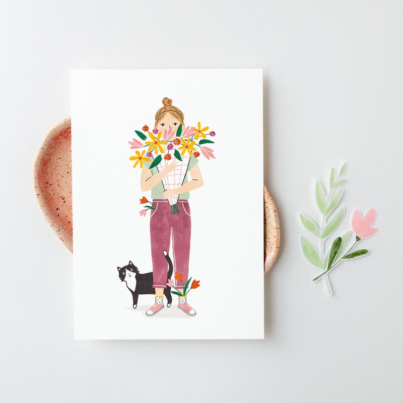 Postkort | Blomsterpige