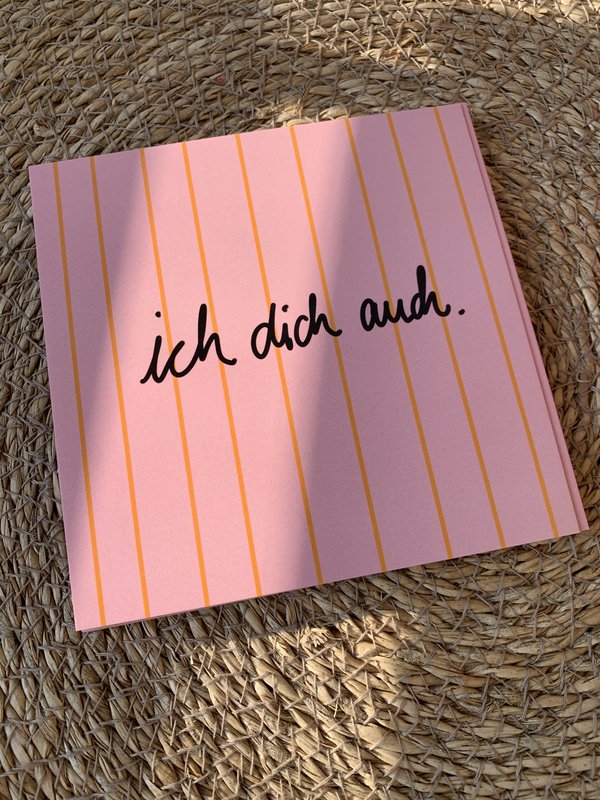Postkarte „ ich dich auch  " 