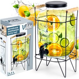 Spender mit dem Wasserhahn und stehen schwarz 5,5 l
