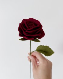 Følte blomster rose mørkerød