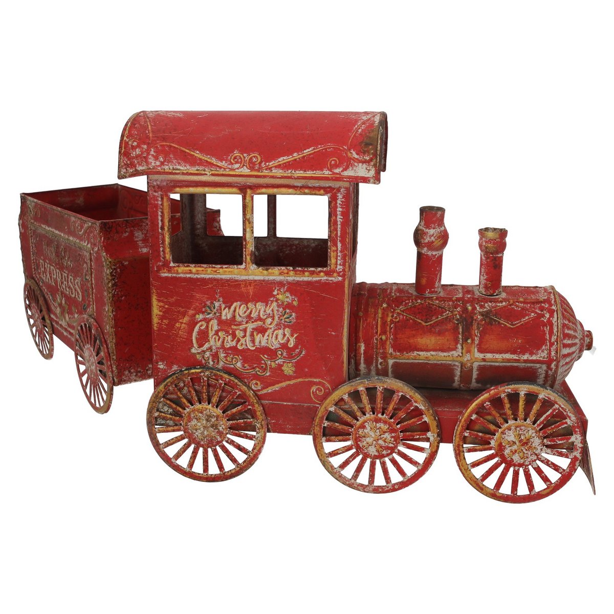 Zinnroter Weihnachtszug H.28x68x12