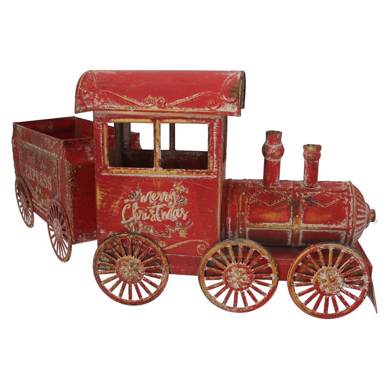 Zinnroter Weihnachtszug H.28x68x12