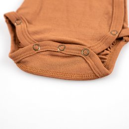 Uld wrap-over romper kortærmet - Merinould - Argan Oil