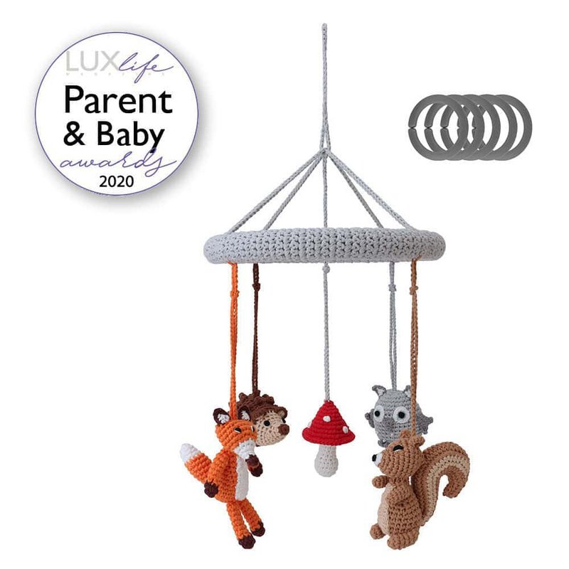 Crocheted baby mobile FOREST ANIMALS II (4-in-1)
