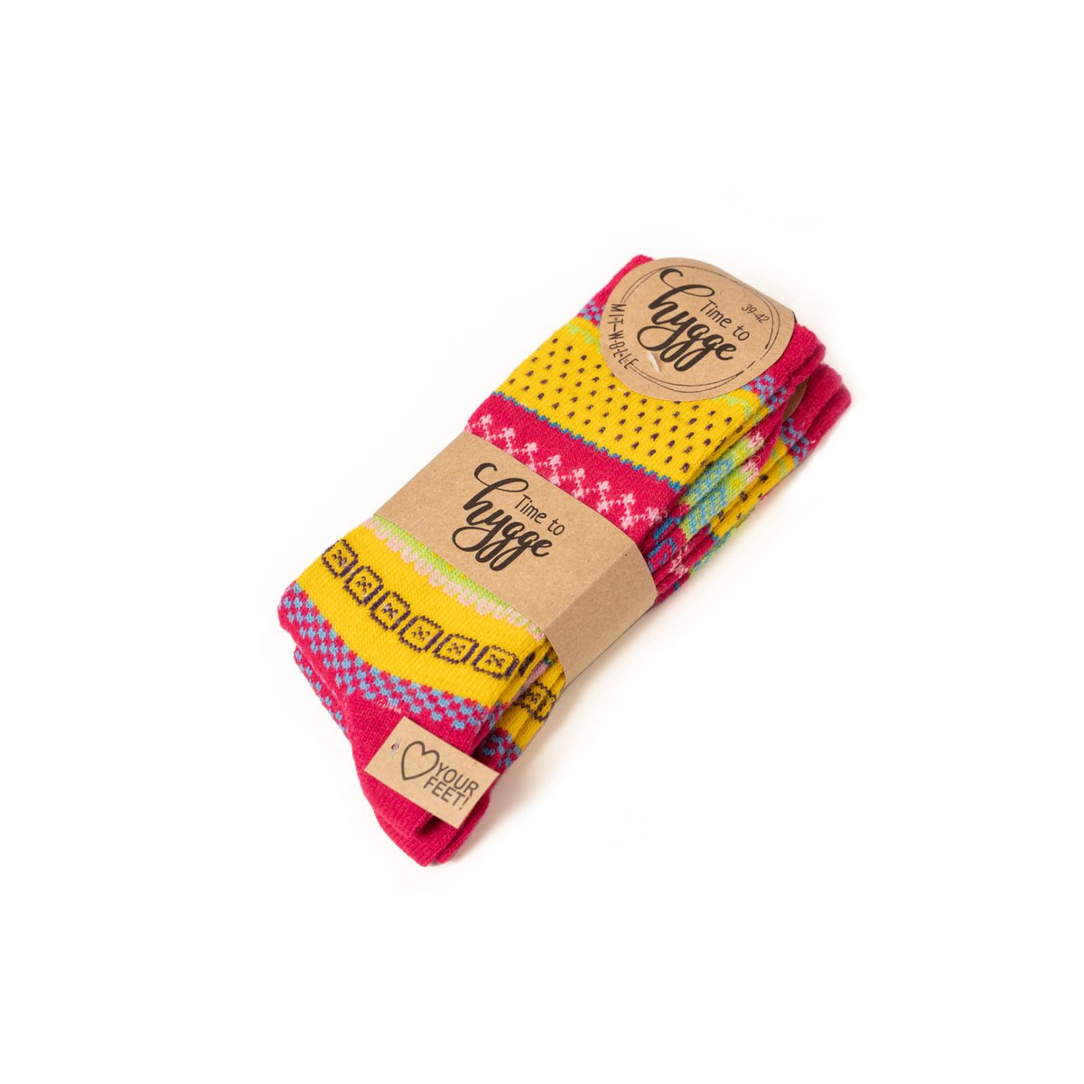 2 Paar 45% Wollsocken Bunt s Design 2 Paar
