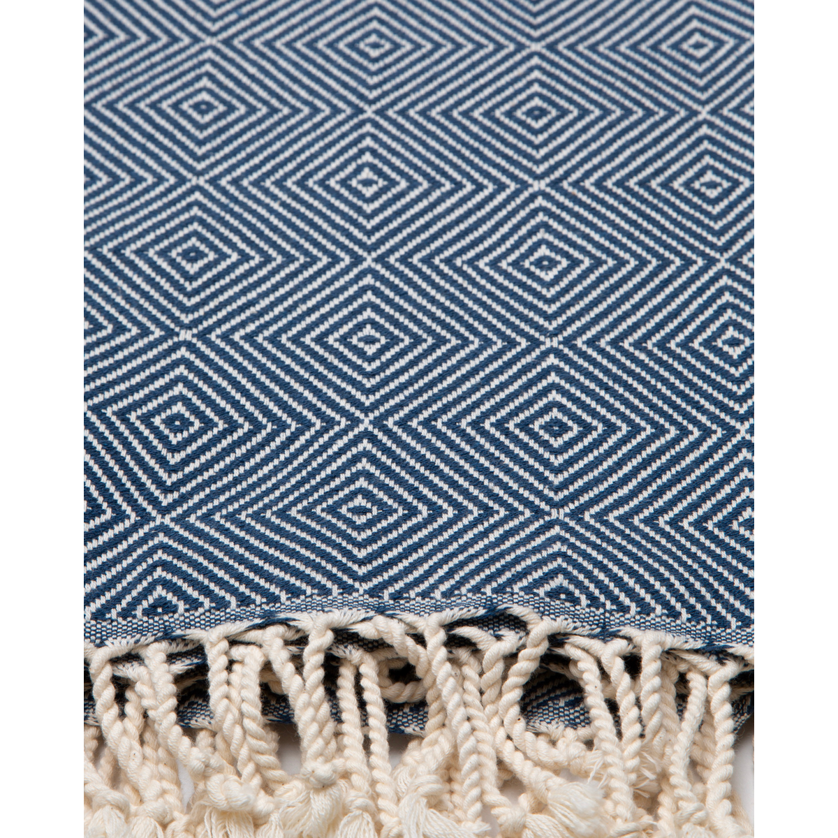 Serviette de Plage Hammam en Coton CRYSTAL - Séchage Rapide - Bleu - 180x100 cm