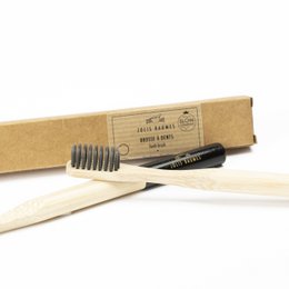 Bamboo Toothbrush Adult Black Medium