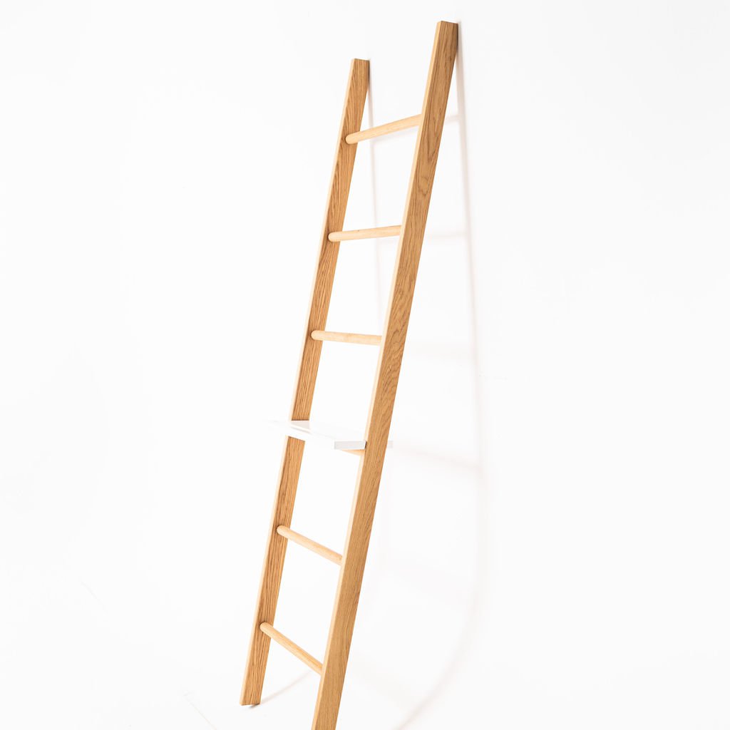 Kledingladder, handdoekladder van massief eikenhout