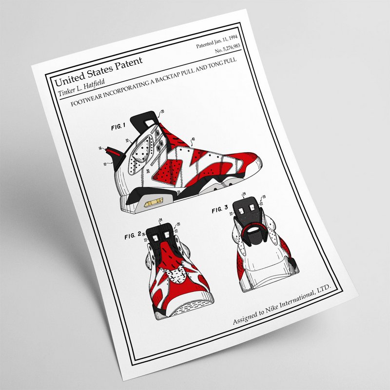 Póster de patente de color Nike Air Jordan
