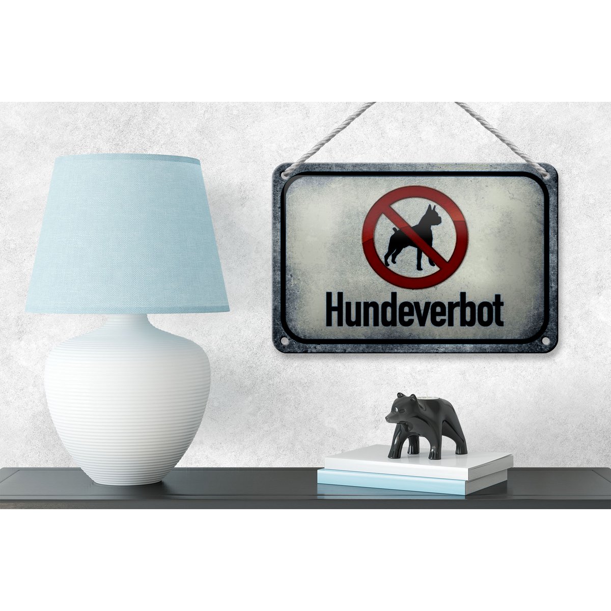 Tin sign notice 18x12cm dog dog ban decoration