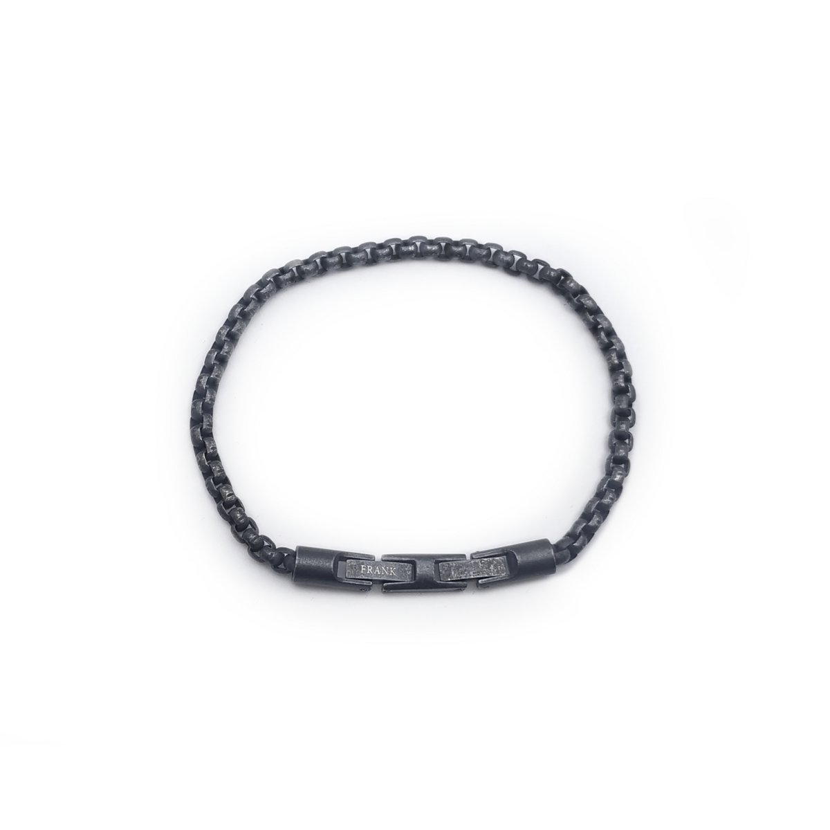 Frank 1967 7FB-0547 Stalen Armband - Heren - Schakel - 19 cm - 4 mm Dik - Vintage Look - Antraciet