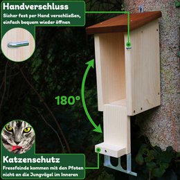 ERDENFREUND® Rotkehlchen Nistkasten katzensicher