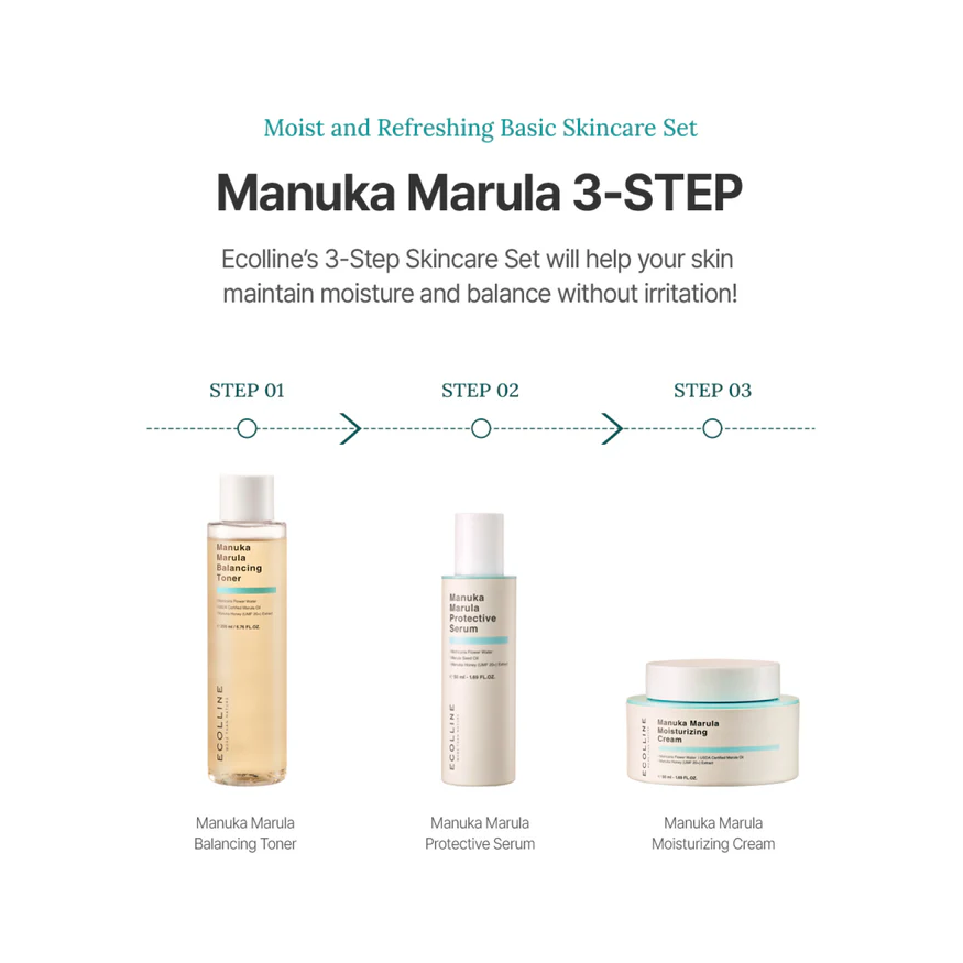 ECOLLINE Clean Beauty Dermocosmetische Balancing Toner | Barrièreherstel en microbioomondersteuning met Manuka Honing + & Marula Olie | KOREAANSE Huidverzorging