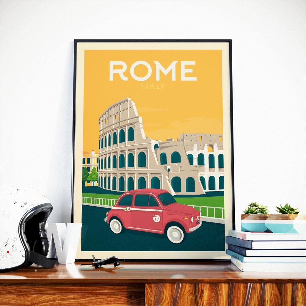 Affiche Rome Vintage | Poster Ville Rome Italie