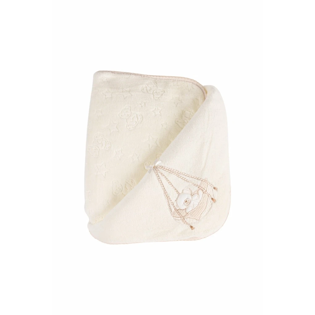 Couverture à capuche pour bébé avec ours en peluche