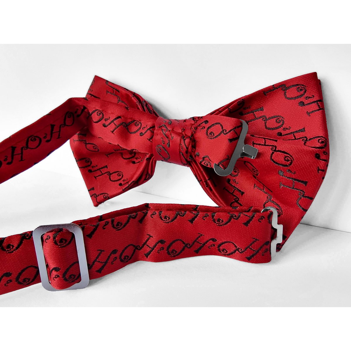 Christmas bowtie "Red Hohoho with black writing"