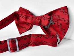 Christmas bowtie "Red Hohoho with black writing"