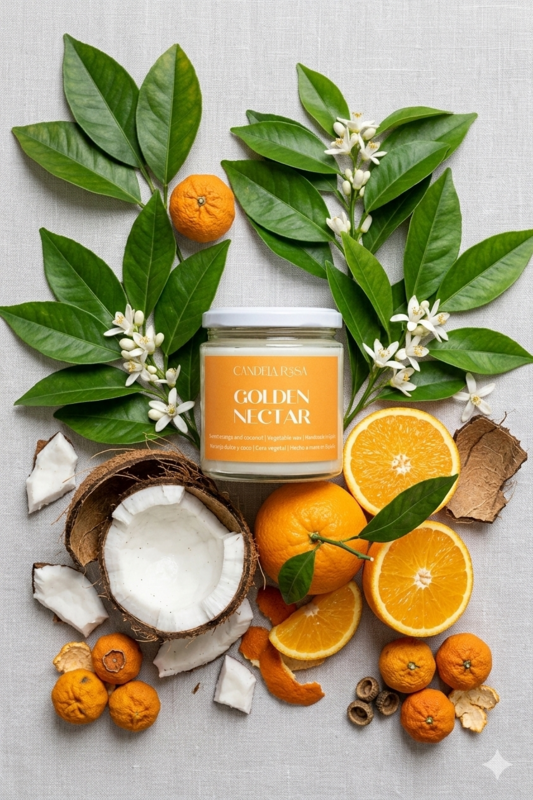 Sød appelsin- og kokosduftlys - Golden Nectar