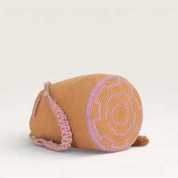 Borsa a tracolla rotonda solida | Caramello