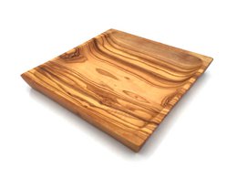 Piatto 20 x 20 cm Piatto da portata quadrato in legno di ulivo