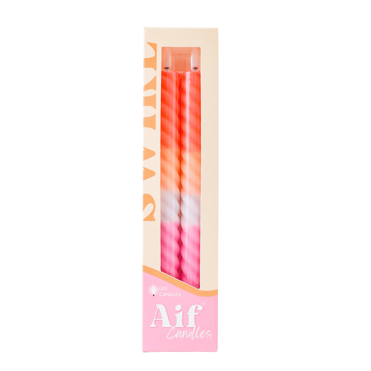 LED Swirl Kaars Multicolor - Sæt med 2