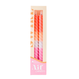 LED Swirl Kaars Multicolor - Sæt med 2