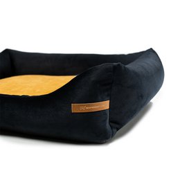 "Otto" black dog bed with orthopaedic mattress