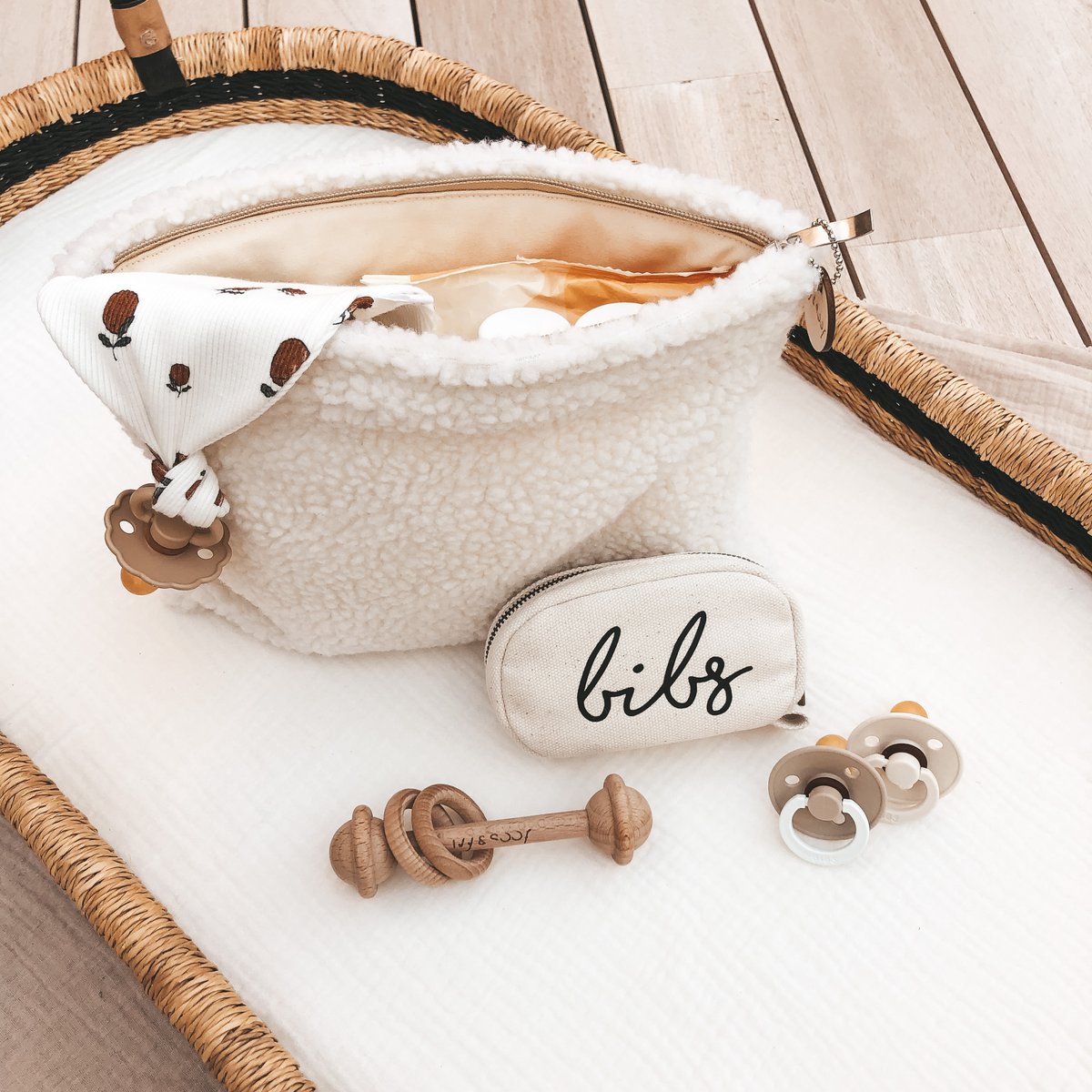 Teddy Federmäppchen | beige | Aufbewahrungsbeutel | Wickeltasche | Kulturbeutel