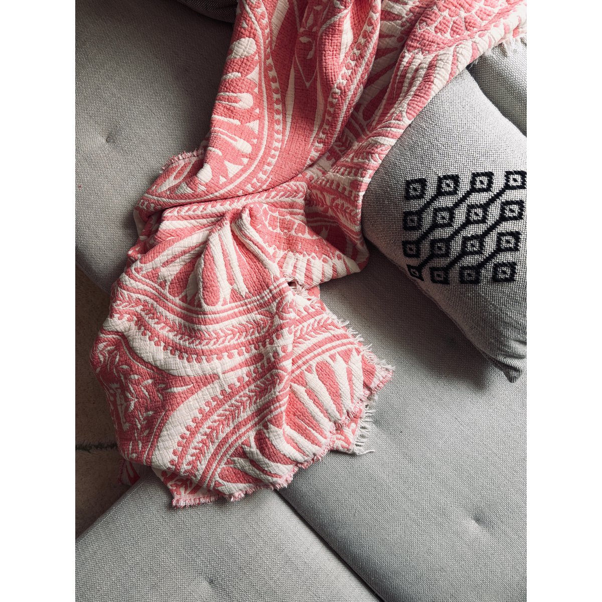 CALMA muslin blanket - coral - 2.20 x 2.30 m