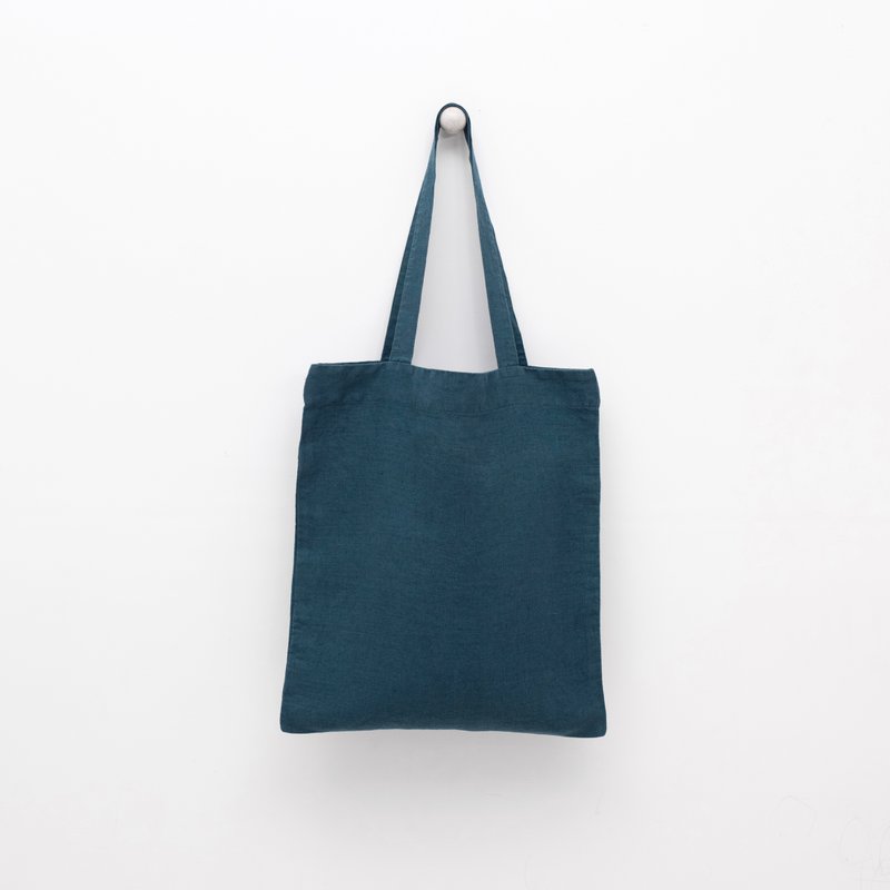 Deep Water Linen Tote Bag