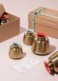 Decoratieve pot | Emaille potten handgemaakt lichtgewicht | Set van 2