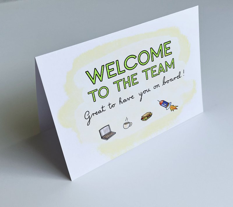 Welcome Card - Willkommen im Team - schön, Sie an Bord zu haben
