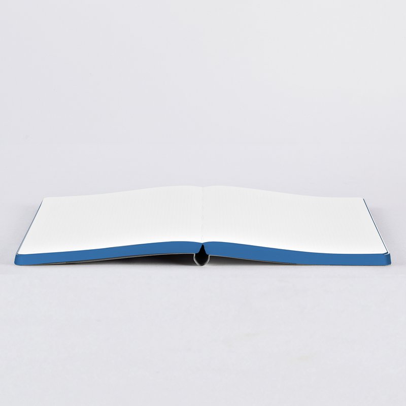 Où est mon esprit - Graphique L | Carnet A5+ | Journal pointillé | Points de 3,5 mm | 256 pages numérotées | Papier Premium 120g | cuir recyclé bleu | produit de manière durable en Allemagne chland